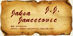 Jakša Jančetović vizit kartica